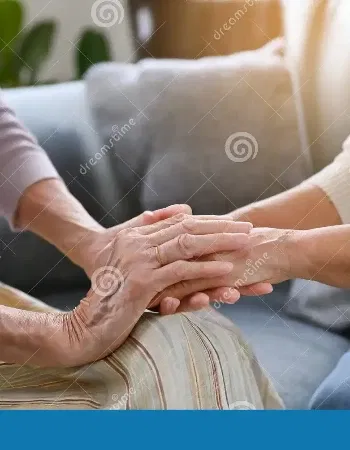 result daughter s hands gentle sensitive rest securely her mother older lady gives smile shows years connection deep 293731994