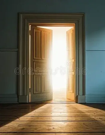 result open door bright light coming out 341810359